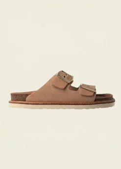 Sandales en cuir suède certifié | beige "hawaii velour almond"