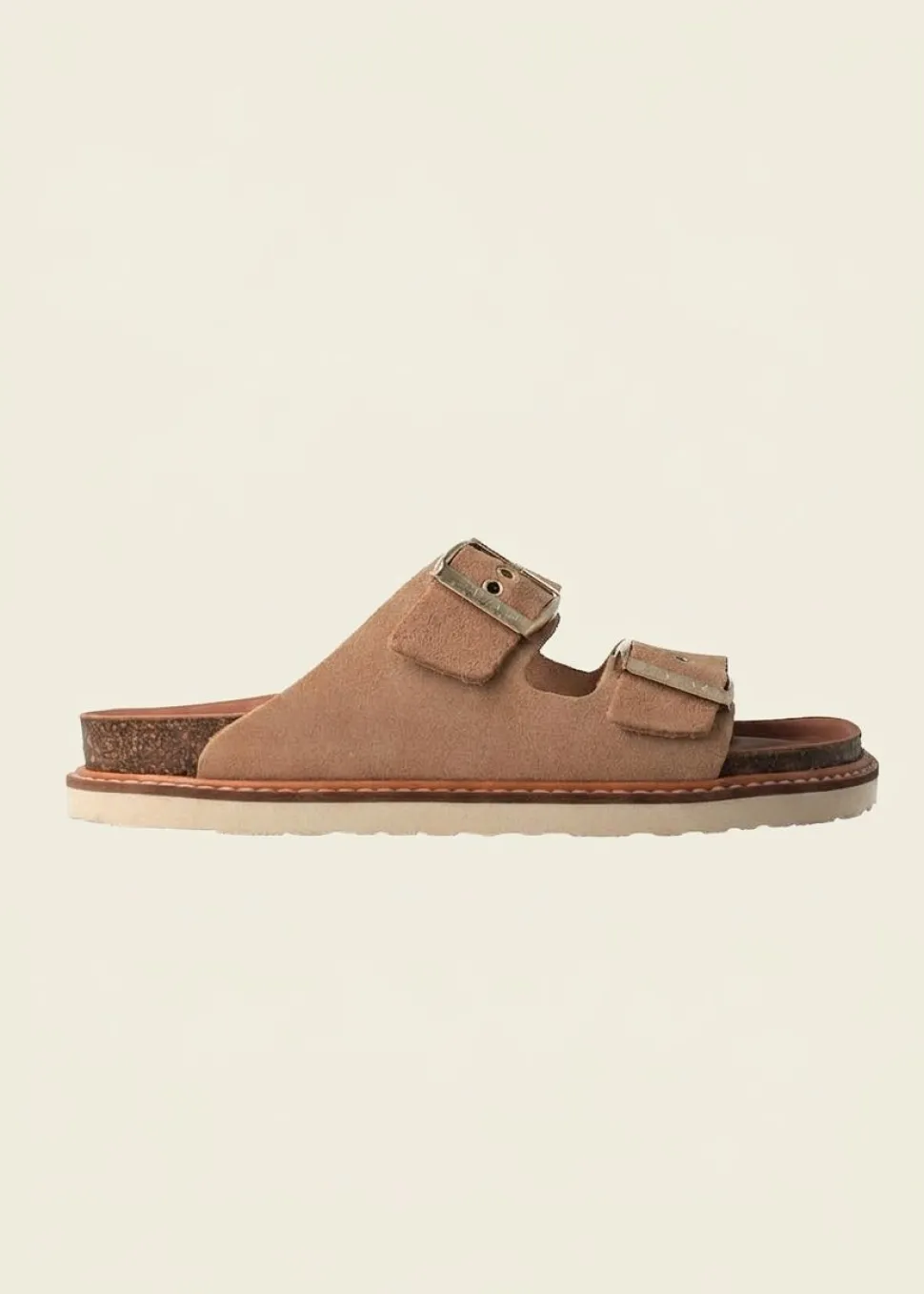 Sandales en cuir suède certifié | beige "hawaii velour almond"