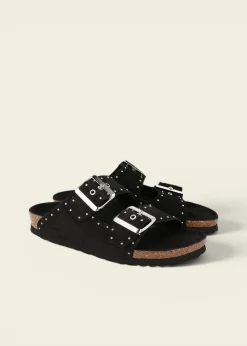 Sandales en cuir suède certifié | noir "honolulu lead velour black"