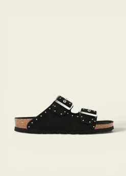 Sandales en cuir suède certifié | noir "honolulu lead velour black"