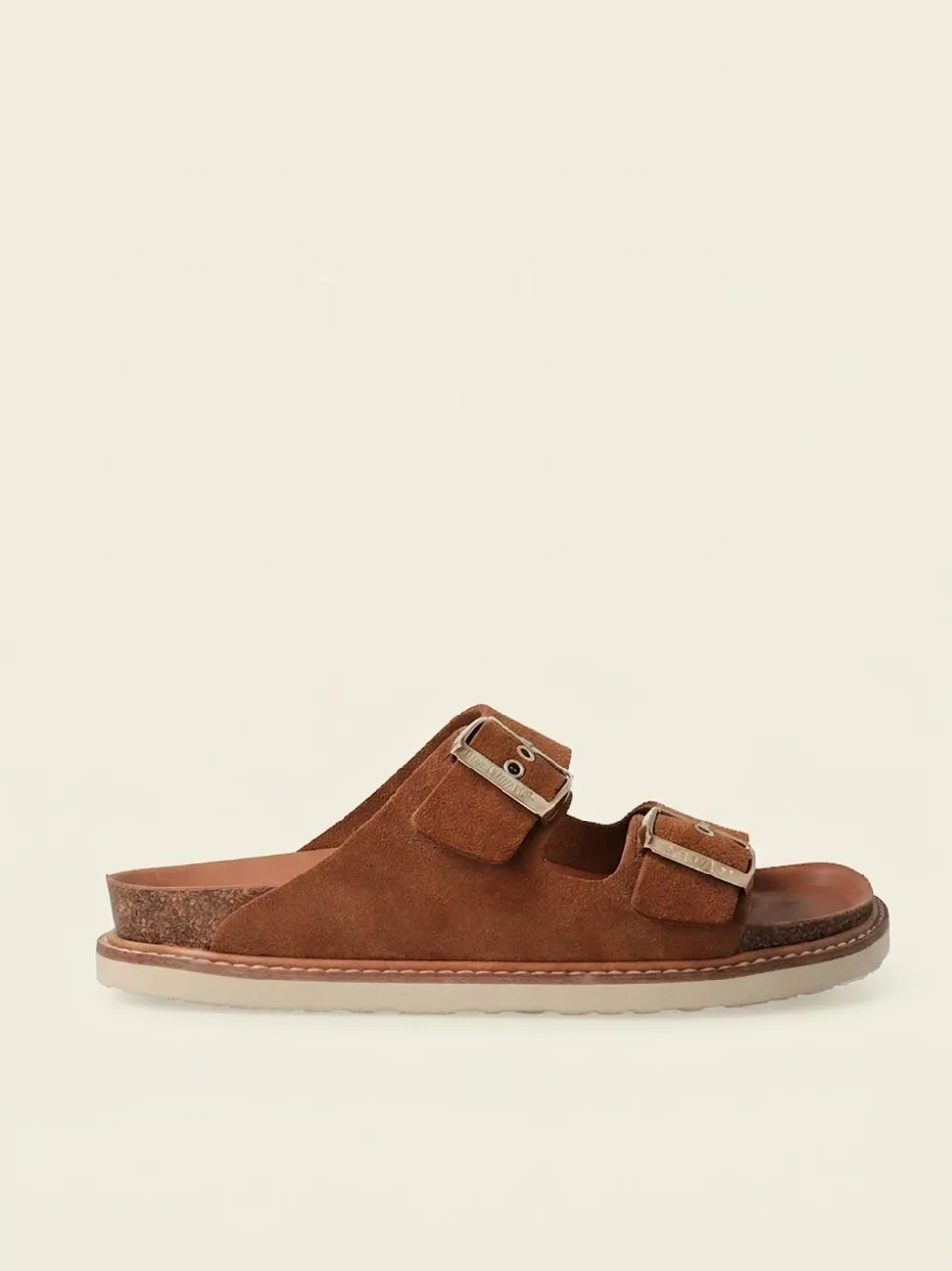 Sandales en cuir suède certifié | marron "hawaii velour mandorla"