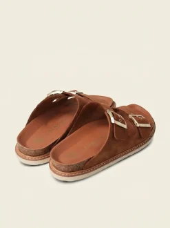 Sandales en cuir suède certifié | marron "hawaii velour mandorla"