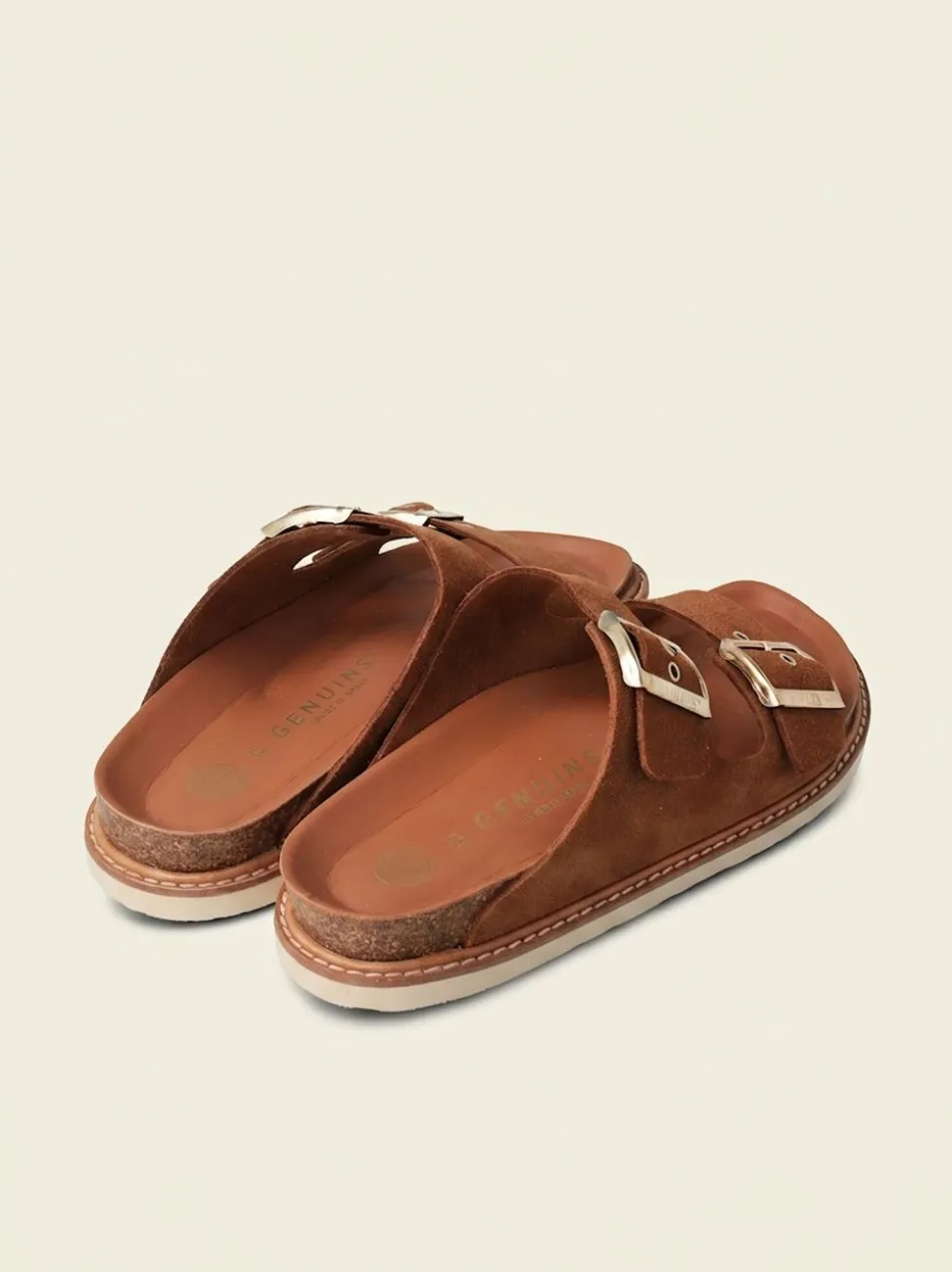 Sandales en cuir suède certifié | marron "hawaii velour mandorla"