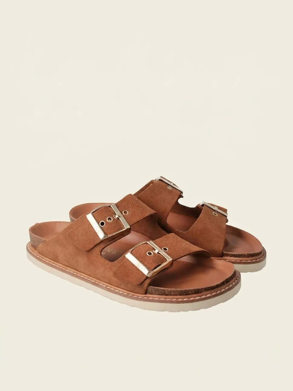 Sandales en cuir suède certifié | marron "hawaii velour mandorla"
