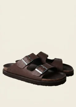 Sandales en cuir suède certifié | alpaca "hawaii nubuck alpaca brown"