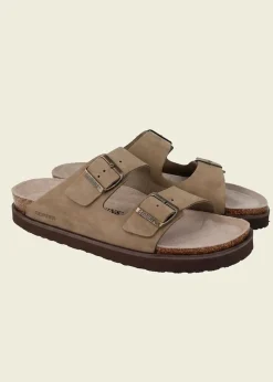 Sandales en cuir suède certifié | kaki "hawaii nubuck kaki"