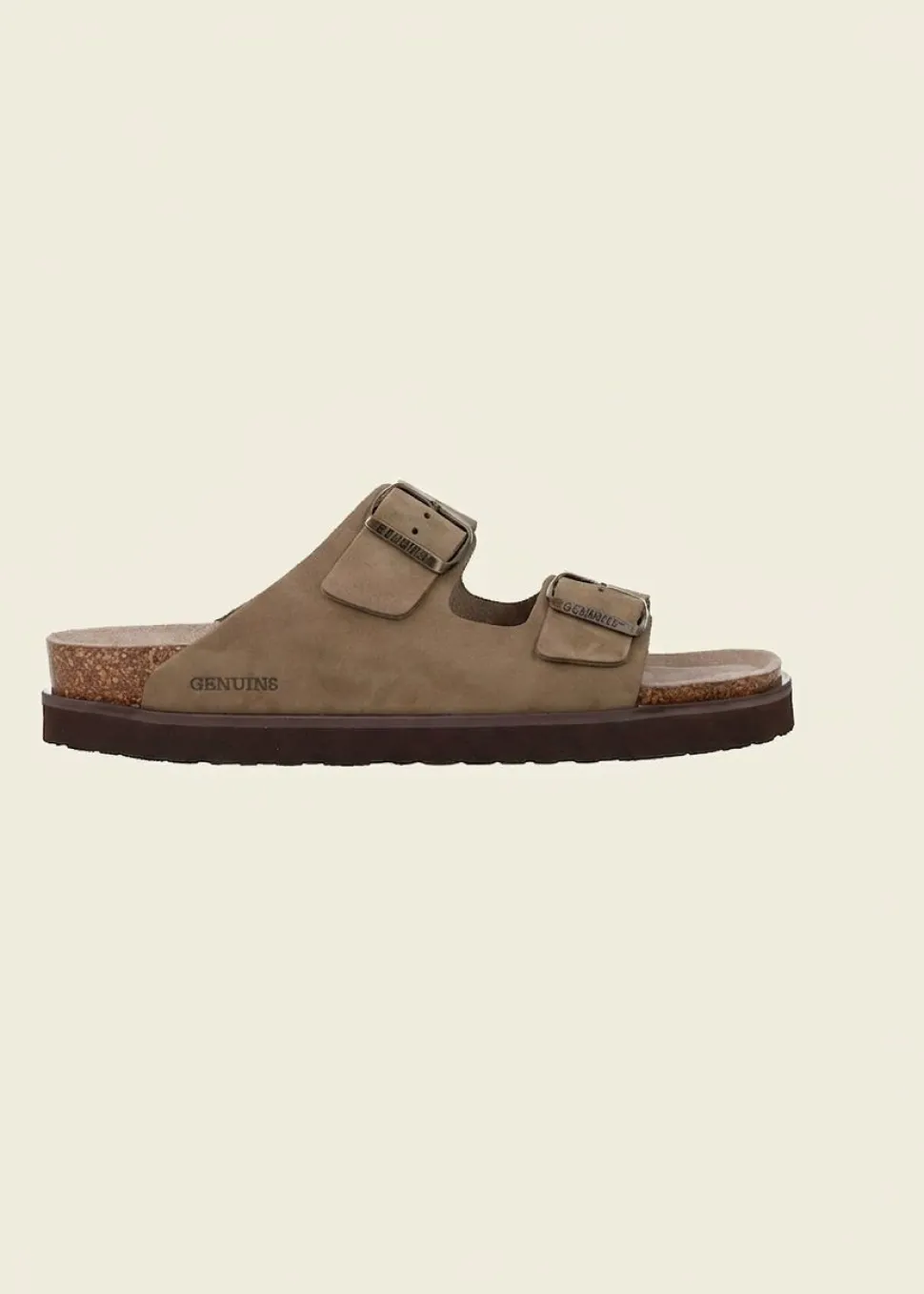 Sandales en cuir suède certifié | kaki "hawaii nubuck kaki"
