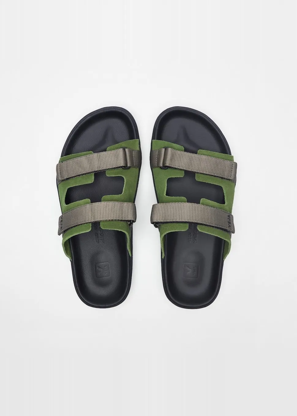 Sandales en cuir suède | vert "arpoador - militar_kaki_black"