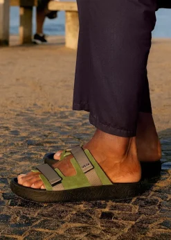 Sandales en cuir suède | vert