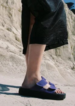 Sandales en cuir suède | violet