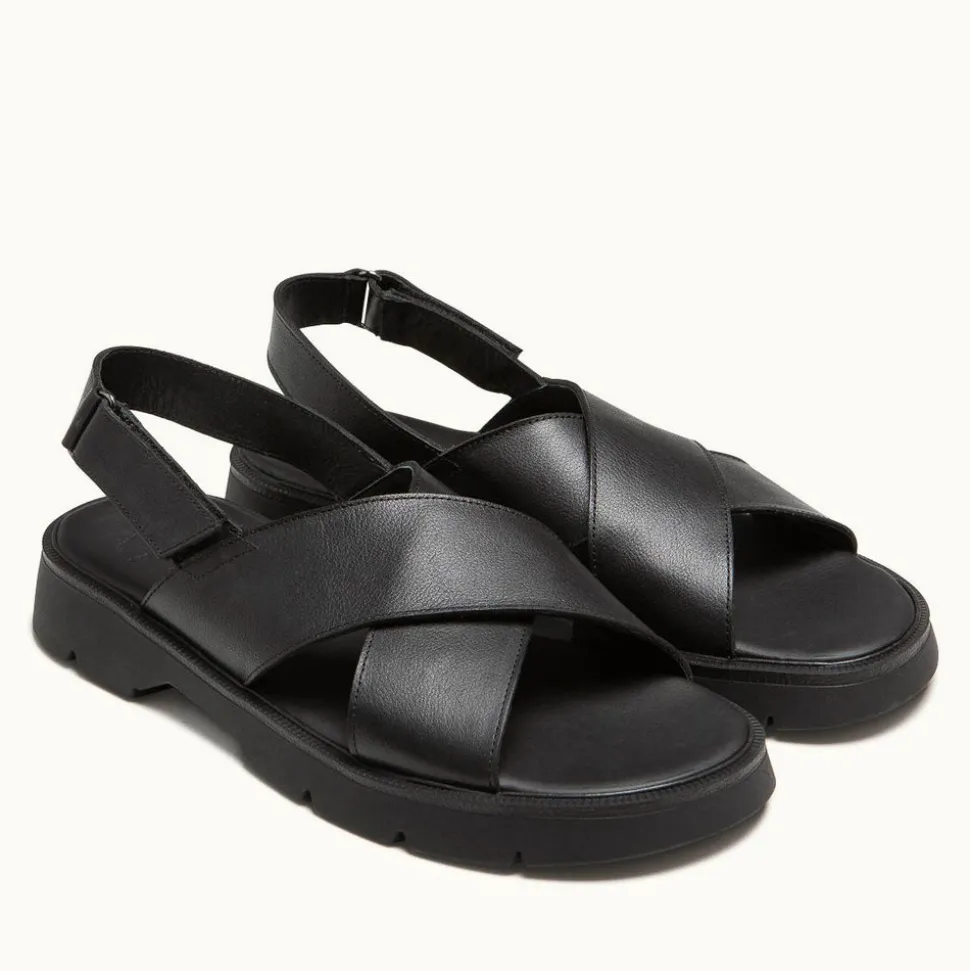 Sandales made in france en cuir certifié | noir "ilot oak noir"
