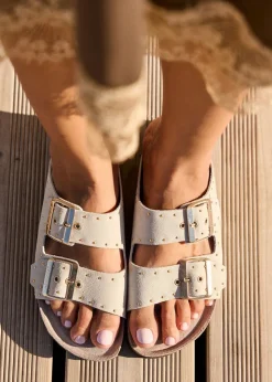 Sandales off white en cuir certifié | blanc "honolulu lead velour off white"