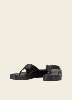 Sandales plateforme en cuir certifié | noir 