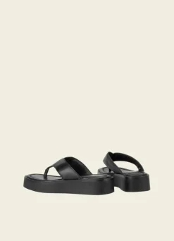 Sandales plateforme en cuir certifié | noir 