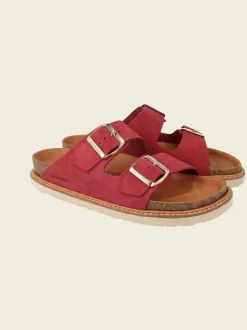 Sandales roses en cuir certifié - rose "hawaii velour cirera"