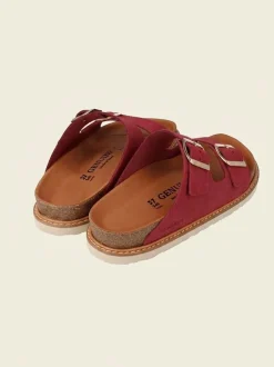Sandales roses en cuir certifié - rose "hawaii velour cirera"