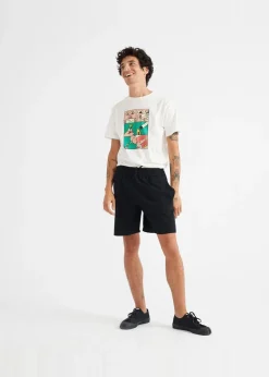 Short ample léger en coton bio | noir "black henry shorts"
