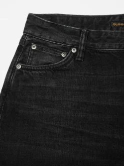 Short bermuda denim en coton bio | black "meja denim shorts night dune black"