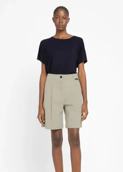 Short bermuda en coton bio | gris clair "antia - stone"