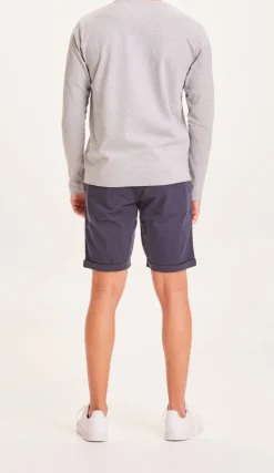 Short chino en coton bio | marine "chino poplin total eclipse"