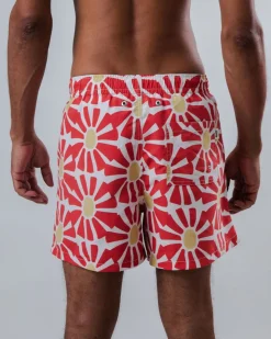 Short de bain en matière recyclée | rouge 