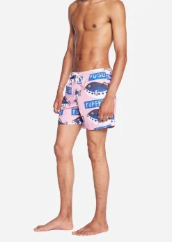 Short de bain en matières recyclées | rose "eugo pattern"