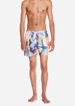Short de bain en matières recyclées | multicolore "abstract pattern"