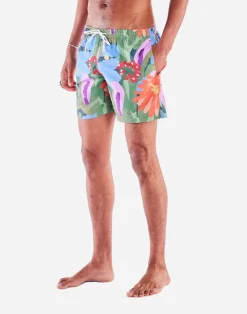 Short de bain en polyester recyclé | multicolore "swimwear wildflowers motif - pattern"