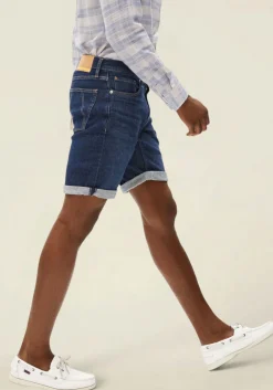 Short denim ajusté en coton bio et chanvre | brut 