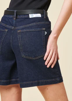 Short denim en coton biologique | bleu "dark clean denim luisa shorts - denim"