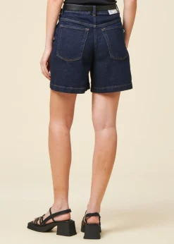 Short denim en coton biologique | bleu "dark clean denim luisa shorts - denim"