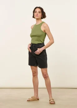 Short denim en coton bio | noir 