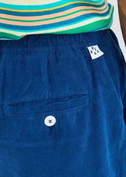 Short en coton bio | bleu "baby cord shorts blue - blue"