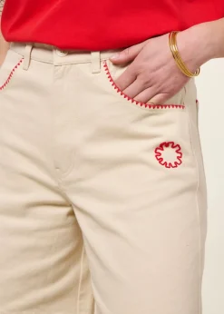 Short en coton bio | écru "pannacota luisa shorts"
