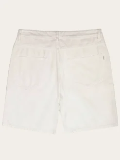Short en coton biologique | blanc "flint 5-pocket twill shorts - gots/vegan - 1387 egret"