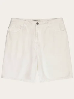 Short en coton biologique | blanc "flint 5-pocket twill shorts - gots/vegan - 1387 egret"