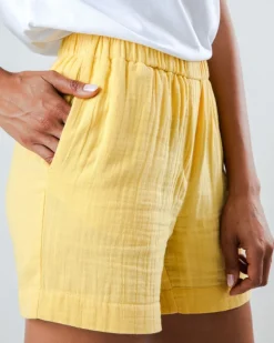 Short en coton biologique | jaune "bubble roxy short yellow - yellow"