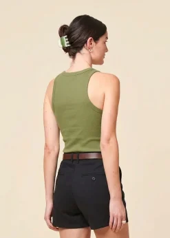 Short en coton biologique | noir "gale boyfriend mid-rise twill chino shorts - black jet"