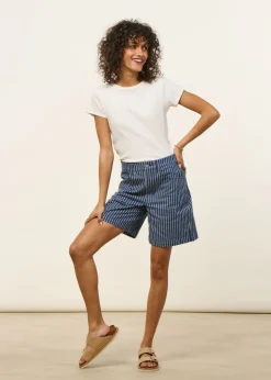Short en coton bio | rayé "railway stripes luisa shorts"
