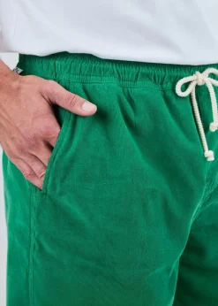Short en coton bio | vert "baby cord shorts green - green"