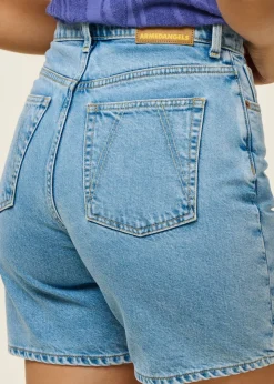 Short en jean en coton recyclé | bleu clair "sheaari fresh blue"