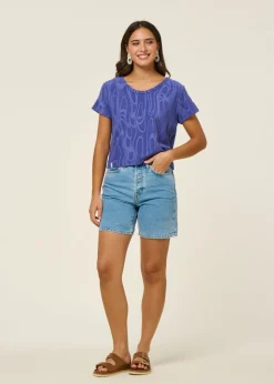 Short en jean en coton recyclé | bleu clair "sheaari fresh blue"