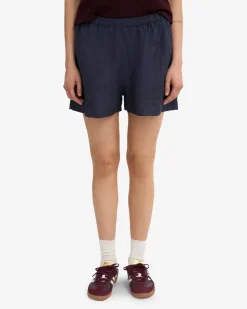 Short en lin bio | bleu "organic linen shorts - petrol blue"