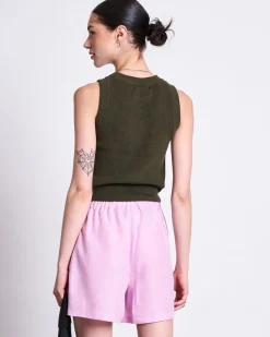 Short en lin | rose "marum - light orchid"
