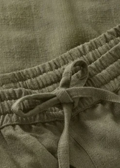 Short en mélange lyocell et lin | vert olive "fig linen-mix shorts burned olive"