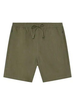 Short en mélange lyocell et lin | vert olive 