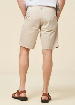 Short léger en coton bio | beige "fig loose poplin elastic waist string shorts light feather gray"