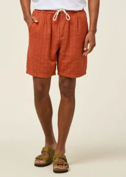 Short léger en coton bio | orange "fig organic cotton shorts - burnt brick"