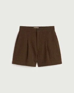 Short seersucker en coton bio | marron 