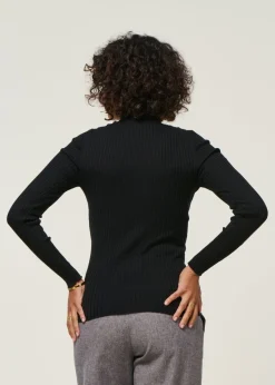 Sous-pull côtelé en coton bio | noir 